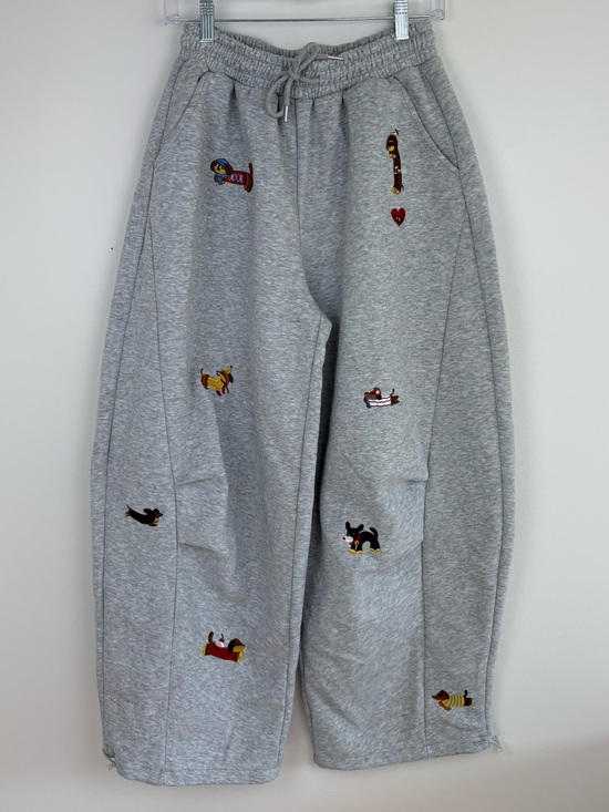 Aelfric Eden Pants - Aelfric Eden Embroidery Dog Baggy Barrel Sweatpants size Medium